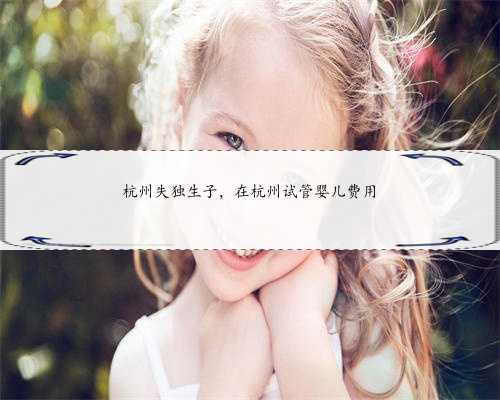 杭州失独生子，在杭州试管婴儿费用